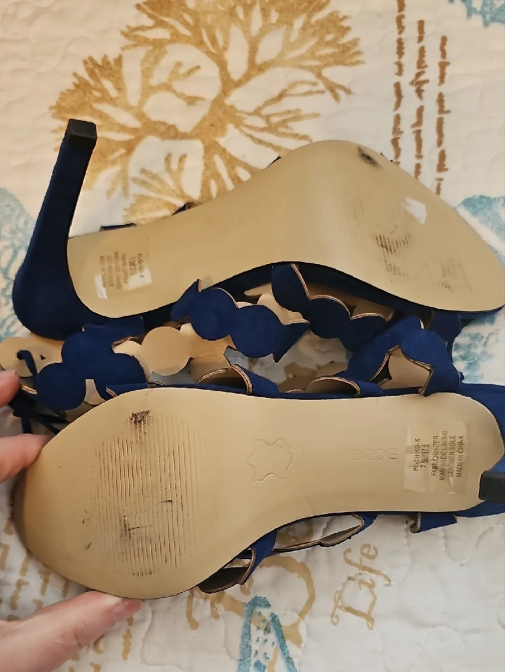 BCBGeneration Royal Blue Scalloped Lace-Up Heels Size 7.5